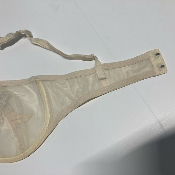 La Perla Floral Applique Embroidered Strap Underwire Demi Bra Sheer Unlined 34B - Picture 14 of 14